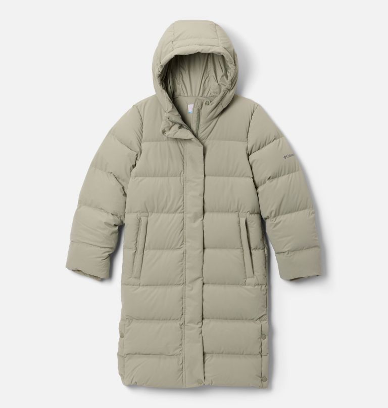 Girls' Amaze Puff Long Hooded Jacket, Color: Safari, image 1