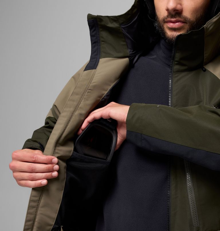 Men's Coreshot Shell Jacket, Color: Stone Green, Greenscape, Black, image 5