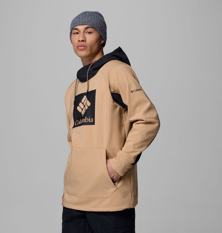 Men's Coreshot Softshell Hoodie, Color: Canoe, Black, image 4