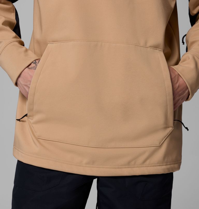 Men's Coreshot Softshell Hoodie, Color: Canoe, Black, image 7