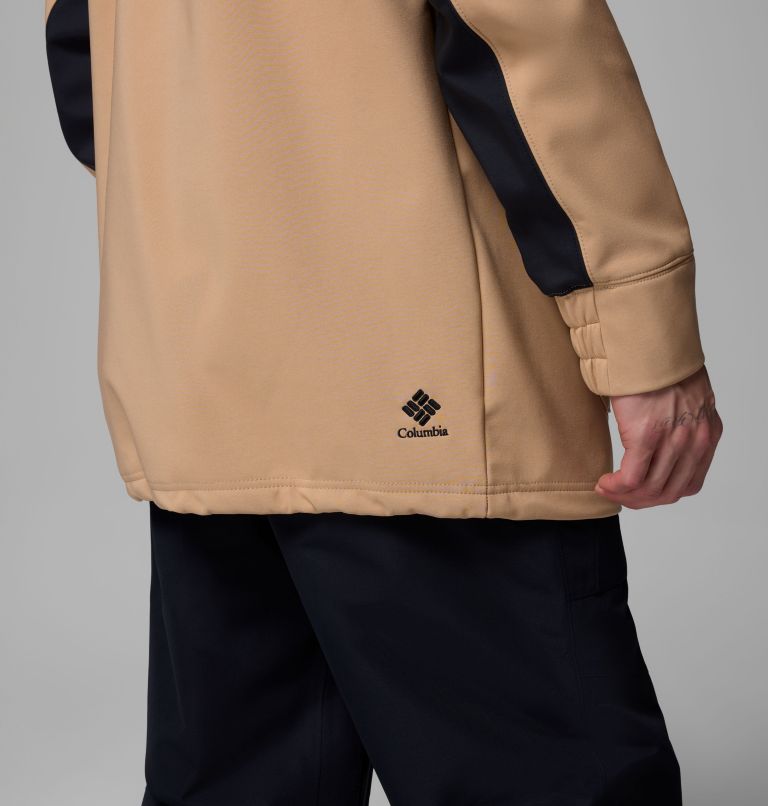 Men's Coreshot Softshell Hoodie, Color: Canoe, Black, image 9