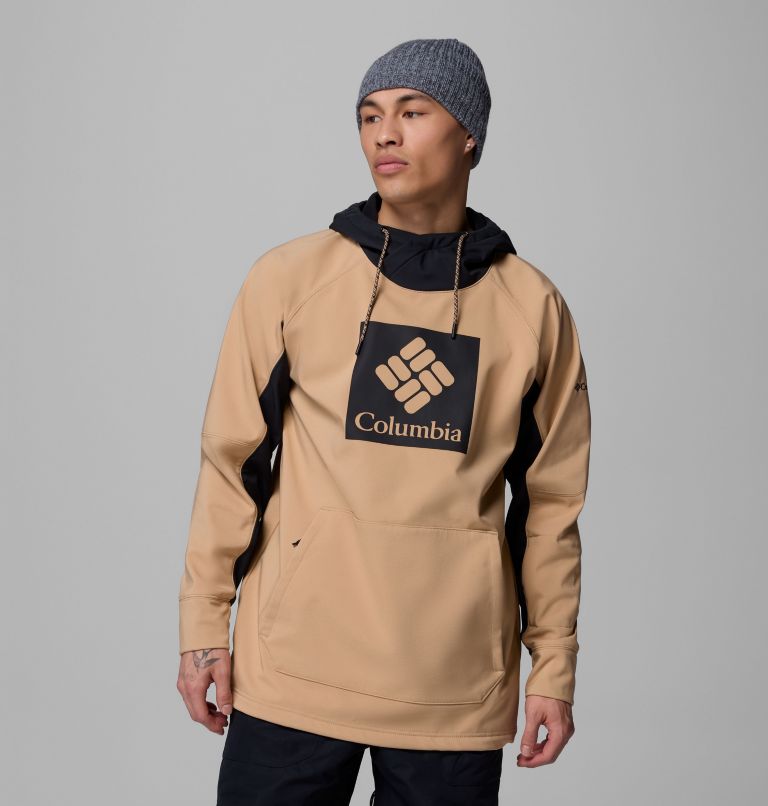 Men's Coreshot Softshell Hoodie, Color: Canoe, Black, image 1