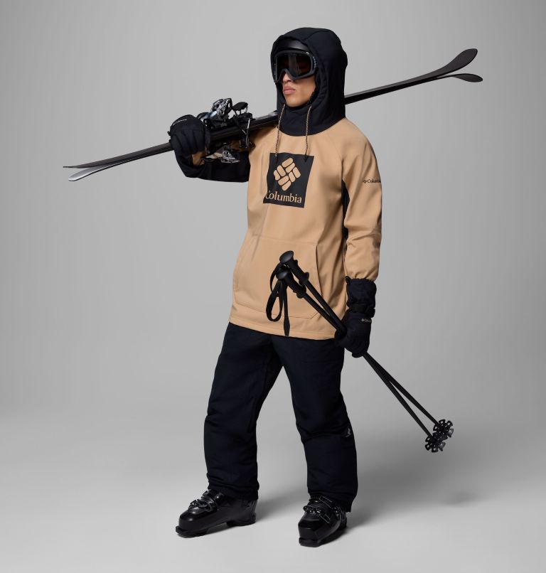 Men's Coreshot Softshell Hoodie, Color: Canoe, Black, image 2