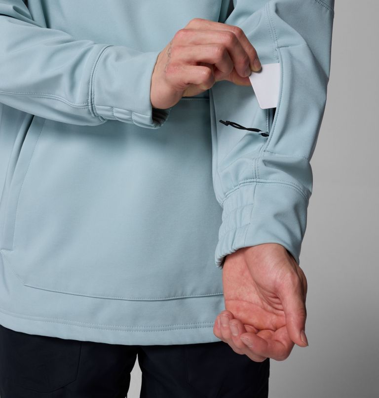 Men's Coreshot Softshell Hoodie, Color: Crushed Blue, image 6