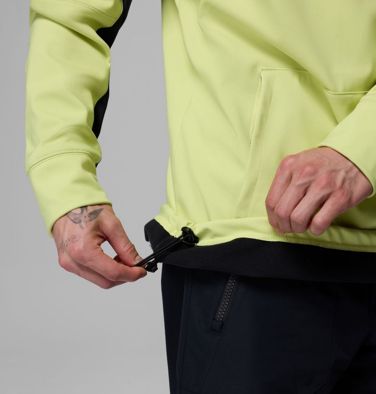 Men's Coreshot Softshell Hoodie, Color: Neon Light, Black, image 8