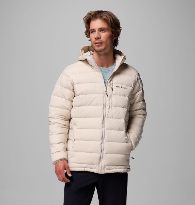 Men's Drift Peak Stretch Down Hooded Jacket, Color: Dark Stone, image 1