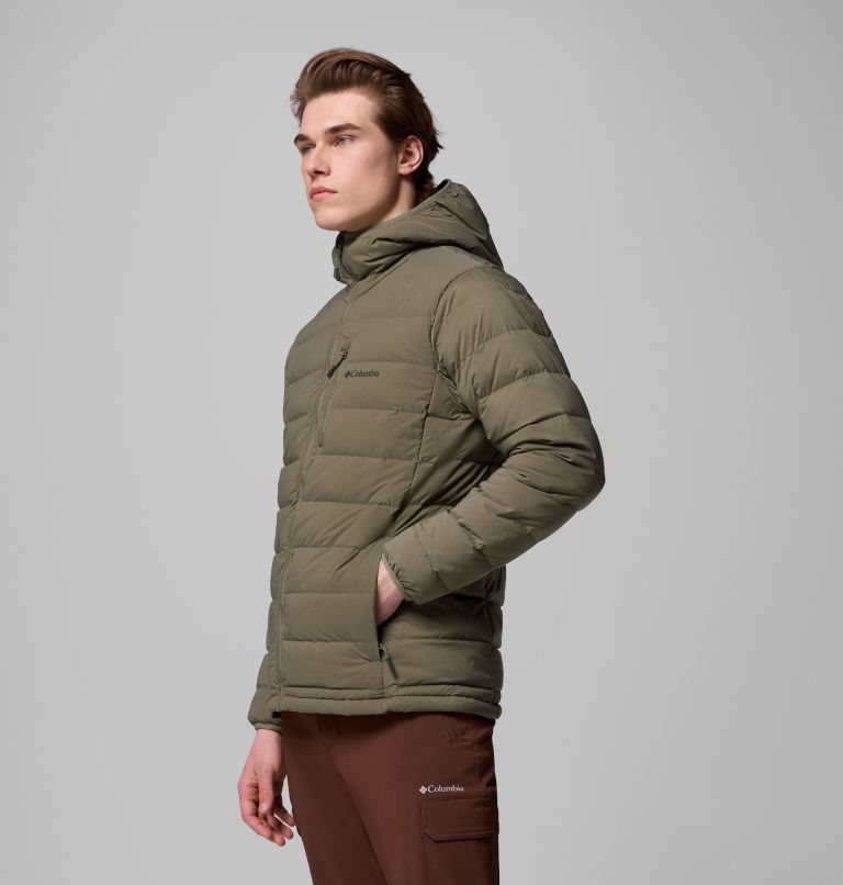 Men's Drift Peak Stretch Down Hooded Jacket, Color: Stone Green, image 4