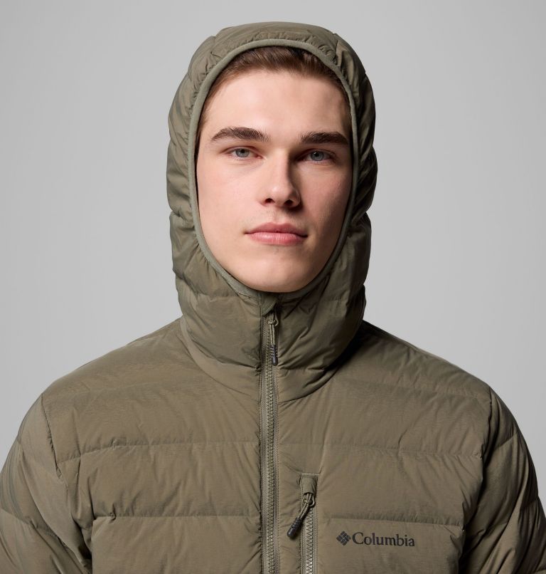 Men's Drift Peak Stretch Down Hooded Jacket, Color: Stone Green, image 6