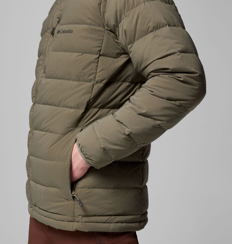 Men's Drift Peak Stretch Down Hooded Jacket, Color: Stone Green, image 7
