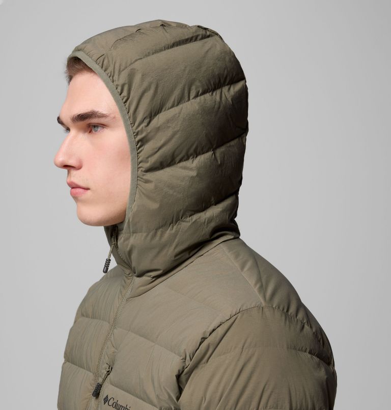 Men's Drift Peak Stretch Down Hooded Jacket, Color: Stone Green, image 8