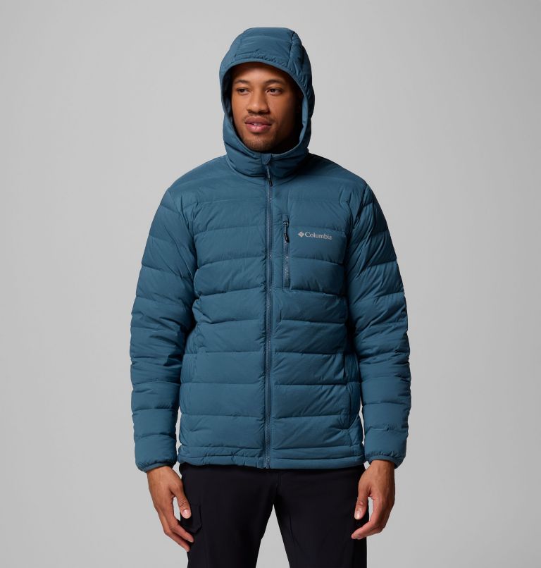 Men's Drift Peak Stretch Down Hooded Jacket, Color: Everblue, image 5
