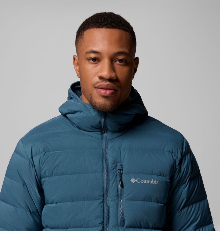 Men's Drift Peak Stretch Down Hooded Jacket, Color: Everblue, image 6