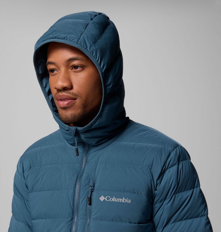 Men's Drift Peak Stretch Down Hooded Jacket, Color: Everblue, image 8