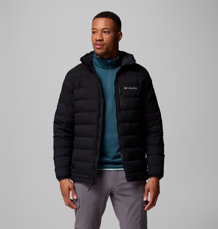 Men's Drift Peak Stretch Down Hooded Jacket, Color: Black, image 5