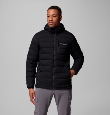 Men's Drift Peak Stretch Down Hooded Jacket, Color: Black, image 5