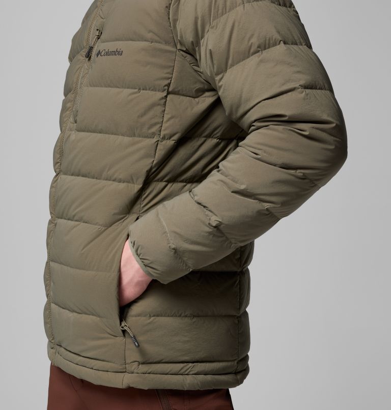 Men's Drift Peak Stretch Down Hooded Jacket, Color: Stone Green, image 7