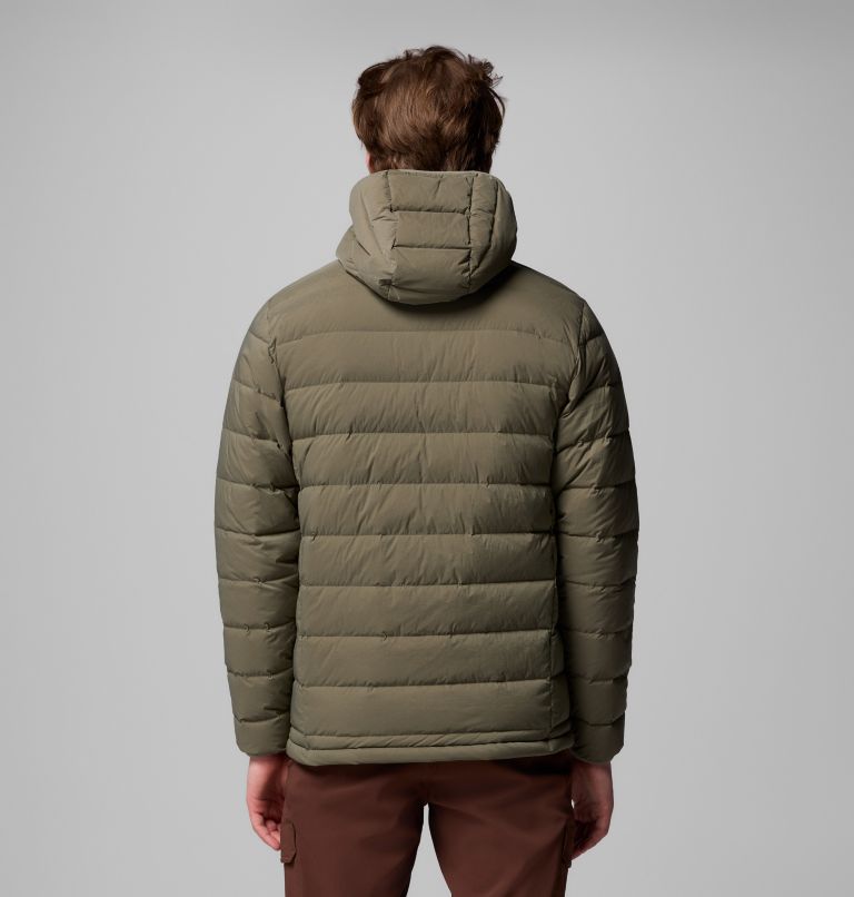 Men's Drift Peak Stretch Down Hooded Jacket, Color: Stone Green, image 3