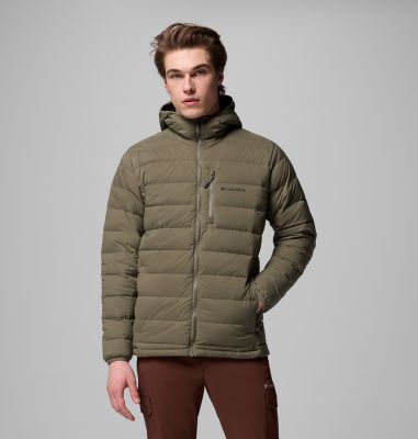Men's Drift Peak Stretch Down Hooded Jacket, Color: Stone Green, image 3