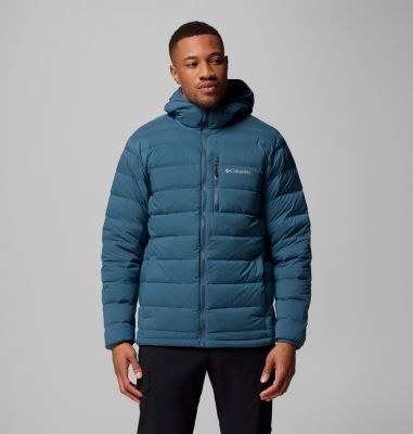 Men's Drift Peak Stretch Down Hooded Jacket, Color: Everblue, image 1