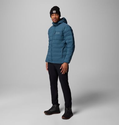 Men's Drift Peak Stretch Down Hooded Jacket, Color: Everblue, image 2