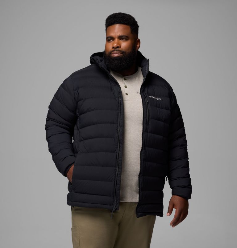 Manteau à capuchon en duvet extensible Drift Peak pour homme – Tailles forts, Color: Black, image 5