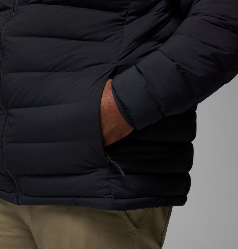 Manteau à capuchon en duvet extensible Drift Peak pour homme – Tailles forts, Color: Black, image 8