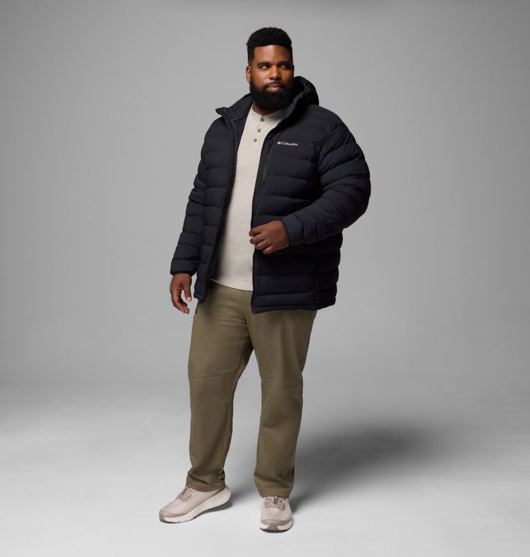 Manteau à capuchon en duvet extensible Drift Peak pour homme – Tailles forts, Color: Black, image 2