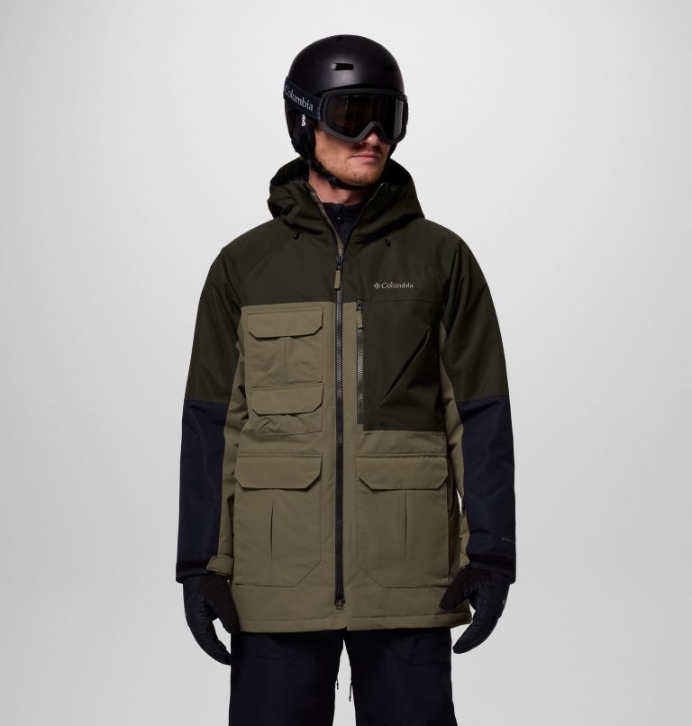 Men's Coreshot Jacket, Color: Stone Green, Greenscape, Black, image 1