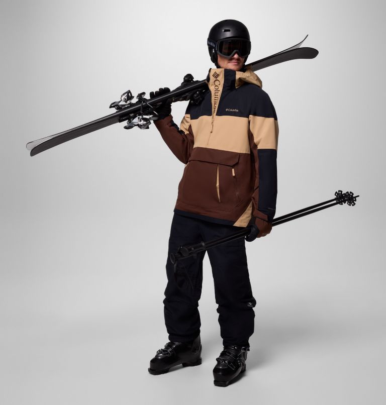 Men's Coreshot Shell Anorak, Color: Tobacco, Canoe, Black, image 2