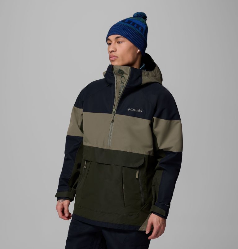 Men's Coreshot Shell Anorak, Color: Greenscape, Stone Green, Black, image 4