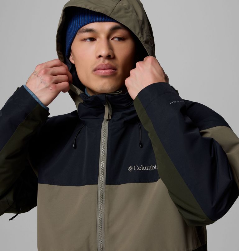 Men's Coreshot Shell Anorak, Color: Greenscape, Stone Green, Black, image 6