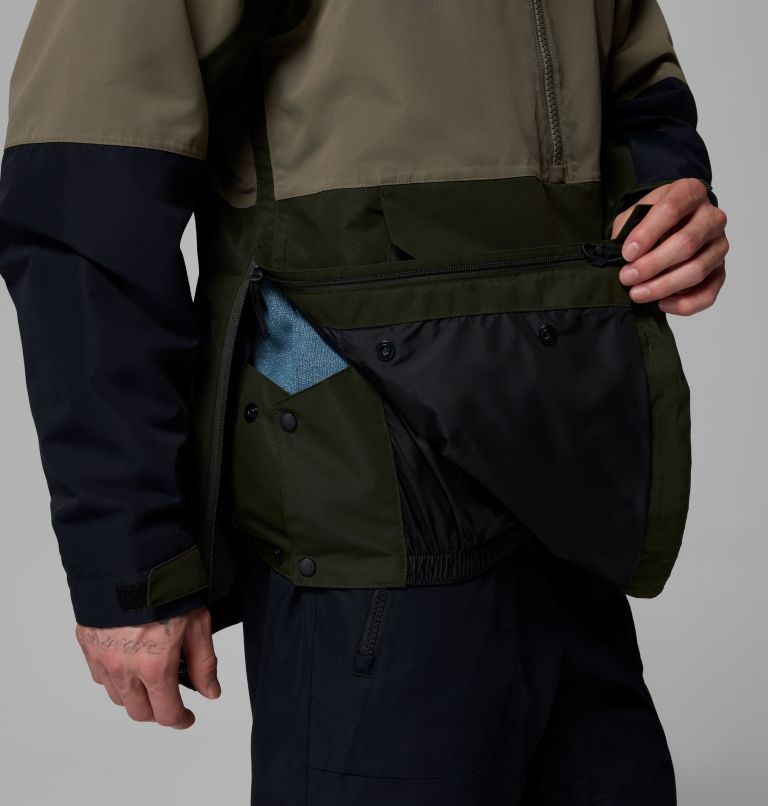 Men's Coreshot Shell Anorak, Color: Greenscape, Stone Green, Black, image 7