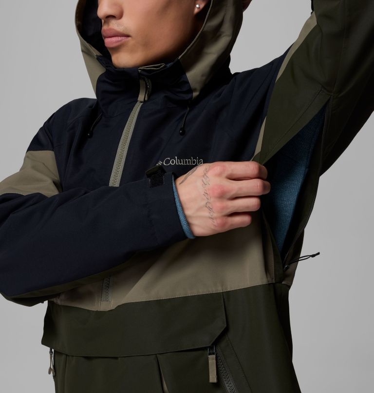 Men's Coreshot Shell Anorak, Color: Greenscape, Stone Green, Black, image 8