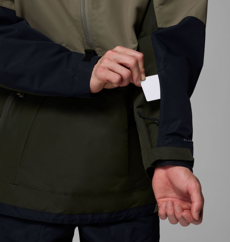 Men's Coreshot Shell Anorak, Color: Greenscape, Stone Green, Black, image 9