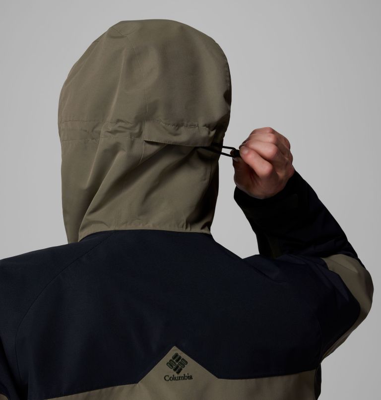 Men's Coreshot Shell Anorak, Color: Greenscape, Stone Green, Black, image 12