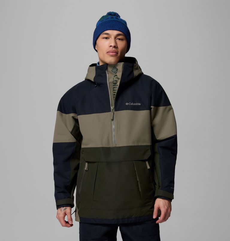 Men's Coreshot Shell Anorak, Color: Greenscape, Stone Green, Black, image 1