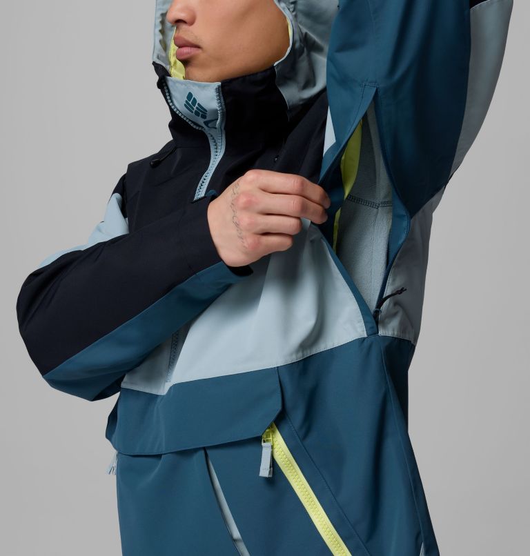 Men's Coreshot Shell Waterproof Ski Anorak, Color: Everblue, Crushed Blue, Black, image 8