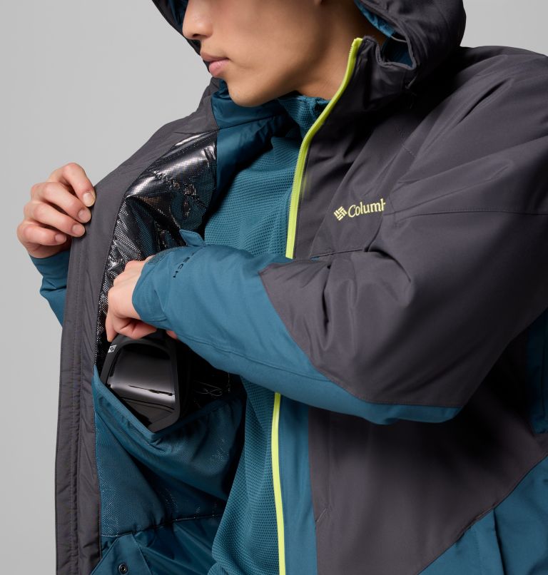 Men's Powder Prime Waterproof Ski Jacket, Color: Everblue, Shark, image 5