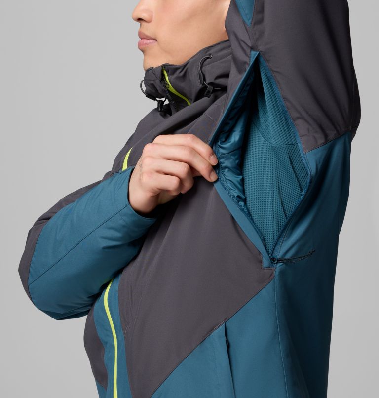 Men's Powder Prime Waterproof Ski Jacket, Color: Everblue, Shark, image 9