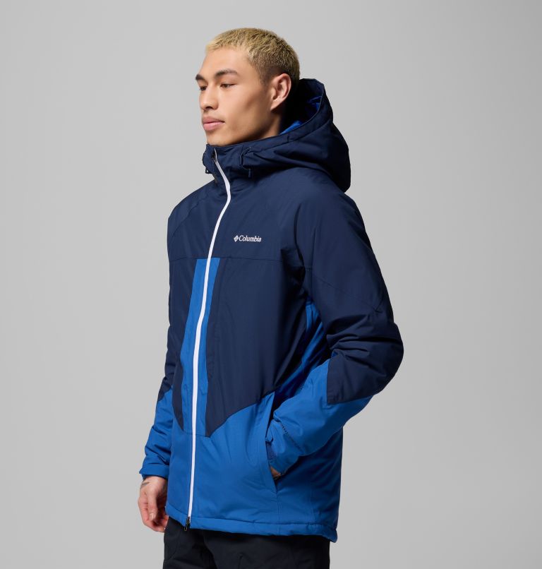Men's Powder Prime Waterproof Ski Jacket, Color: Mountain Blue, Collegiate Navy, image 4