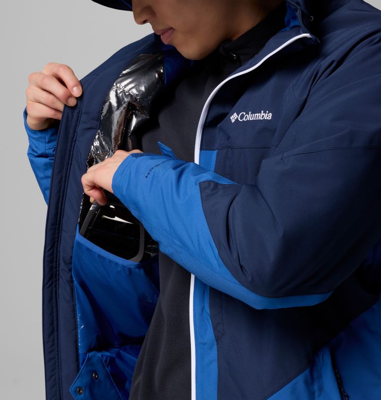 Men's Powder Prime Waterproof Ski Jacket, Color: Mountain Blue, Collegiate Navy, image 5