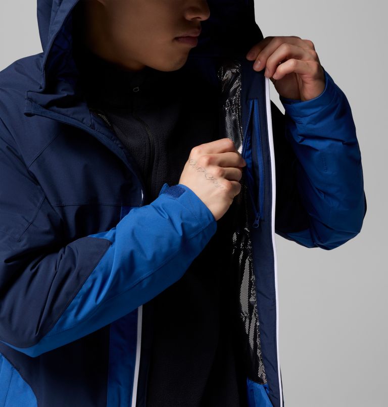 Men's Powder Prime Waterproof Ski Jacket, Color: Mountain Blue, Collegiate Navy, image 6