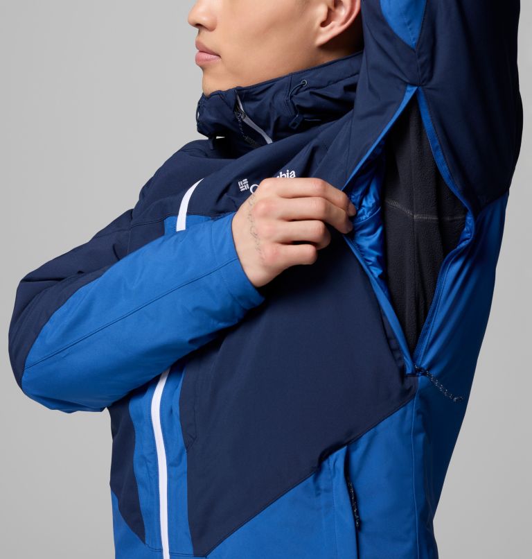 Men's Powder Prime Waterproof Ski Jacket, Color: Mountain Blue, Collegiate Navy, image 9