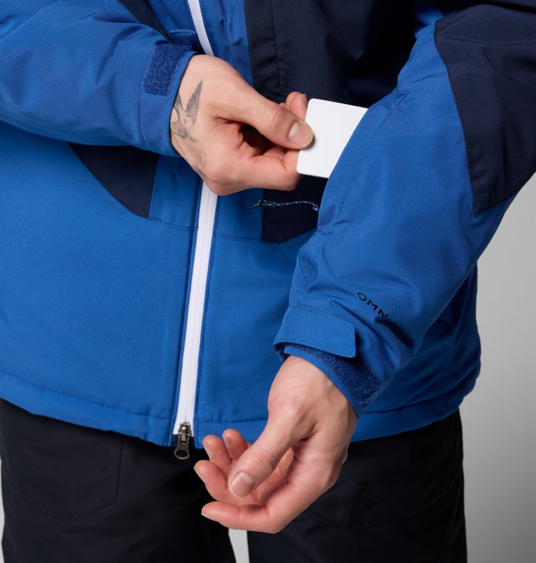 Men's Powder Prime Waterproof Ski Jacket, Color: Mountain Blue, Collegiate Navy, image 10