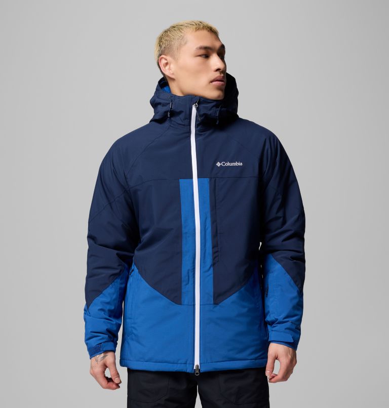 Men's Powder Prime Waterproof Ski Jacket, Color: Mountain Blue, Collegiate Navy, image 1