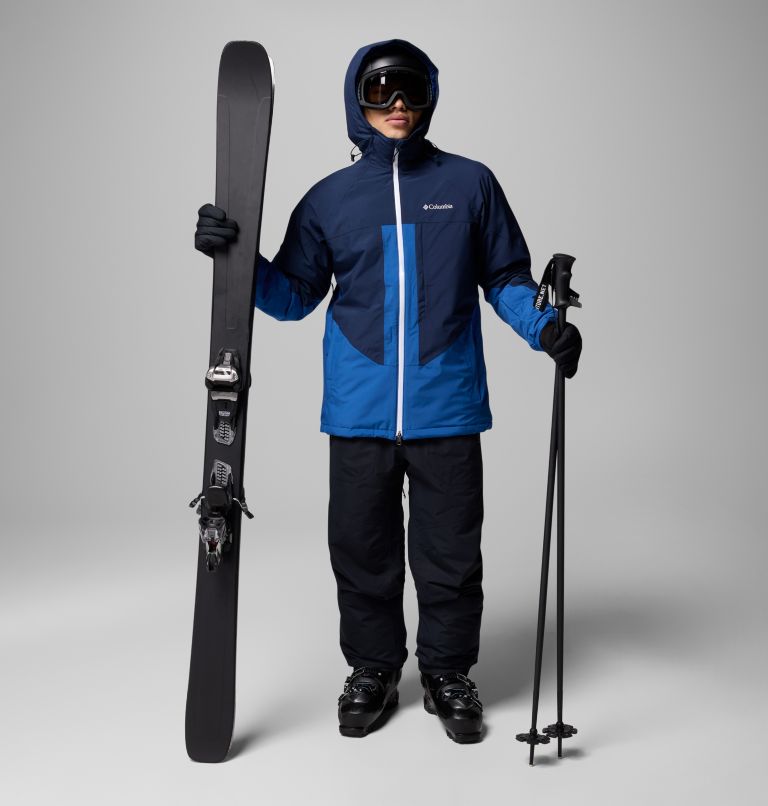 Men's Powder Prime Waterproof Ski Jacket, Color: Mountain Blue, Collegiate Navy, image 2