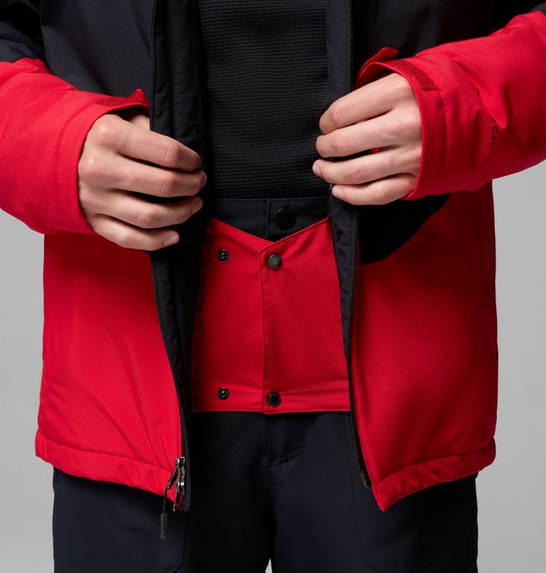 Men's Powder Prime Waterproof Ski Jacket, Color: Mountain Red, Black, image 7