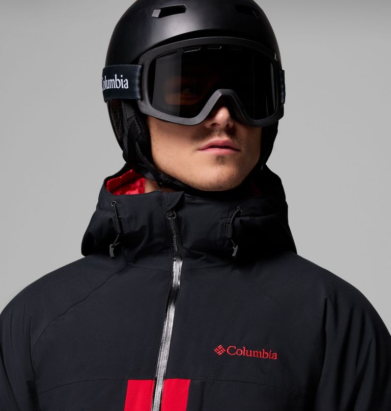 Men's Powder Prime Waterproof Ski Jacket, Color: Mountain Red, Black, image 8