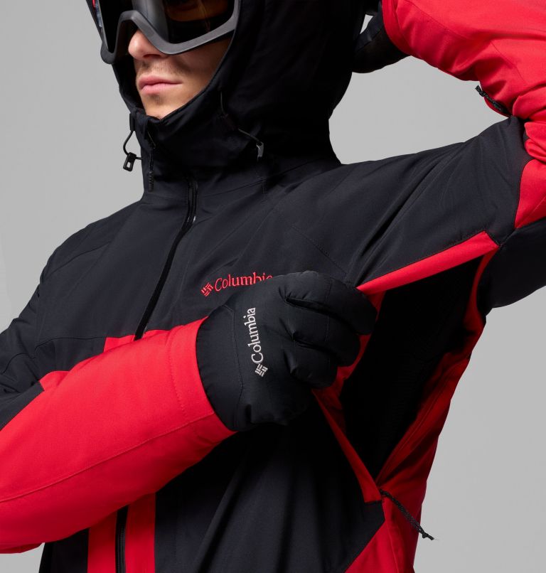 Men's Powder Prime Waterproof Ski Jacket, Color: Mountain Red, Black, image 9