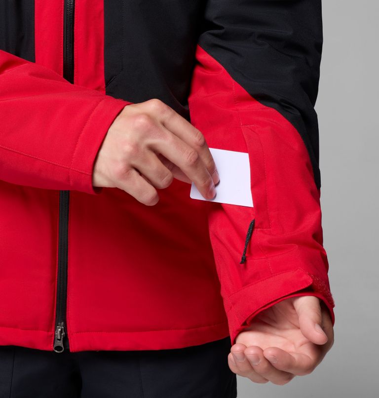 Men's Powder Prime Waterproof Ski Jacket, Color: Mountain Red, Black, image 10